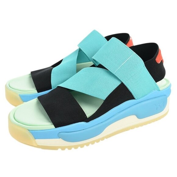 ADIDAS Y-3 YOHJI YAMAMOTO Unisex Black Mint Cyan HOKORI Strappy Sandal 11 NEW main image 4